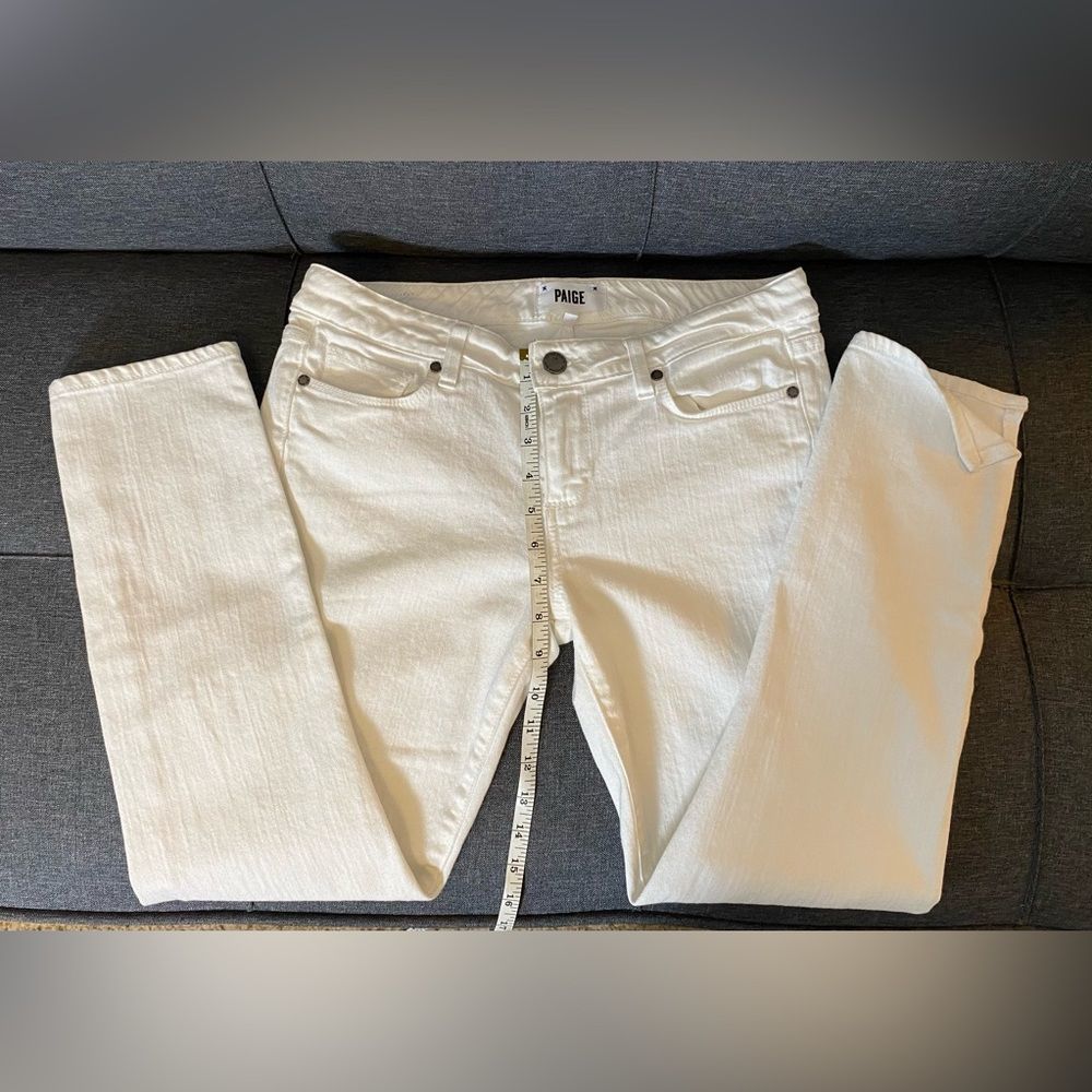 Paige Kylie Crop White Jeans Sz 28